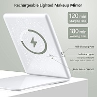 Large Makeup Mirror Travel Lighted Makeup Mirror 3 Color Lighting Rechargeable 2000Mah Battery Portable Ultra Slim Vanity Mi