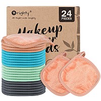 Orighty Reusable Makeup Remover Pads 24 Pack Microfiber Makeup Remover Cloths Cotton Rounds Ecofriendly Face Pads For All Ski