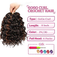 Gogo Curl Crochet Hair 8 Inch Short Curly Crochet Hair For Black Women Beach Curl Water Wave Curly Crochet Braids Hair Deep Wav