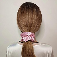 6 Satin Silk Scrunchies Soft Hair Ties Ponytail Holders Fashion Hair Bands Hair Bows Ropes Elastic Accessories For Wome