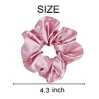 6 Satin Silk Scrunchies Soft Hair Ties Ponytail Holders Fashion Hair Bands Hair Bows Ropes Elastic Accessories For Wome