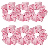 6 Pcs Satin Hair Scrunchies And Ties Soft Ponytail Holders Fashion Hair Bands Bows Ropes And Elastics For Women And Girls