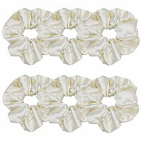 Satin Silk Scrunchies And Hair Ties 6 Pcs Hair Accessories With Soft Fashion Ponytail Holders Hair Bands And Bows For Women