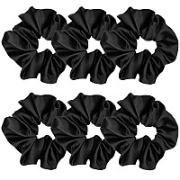 6 Pcs Silk Scrunchies Soft Hair Ties Fashion Hair Bands Bow Ropes Elastic Ponytail Holders Hair Accessories For Women And G