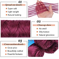 Ruiyok 4 Pcs Brazilian Wool Hair For Braids Acrylic Hand Knitting Wool Yarn For Faux Locs Crochet Hair African Crochet Box Braid