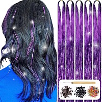 Aifihiyi Hair Tinsel Kit With Tools Tinsel Hair Extensions Fairy Hair Tinsel Heat Resistant Sparkling Shinny Glitter Hair Exten