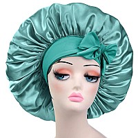 Satin Bonnet Silk For Hair Sleeping Women Tie Bonnets Adjustable Night Cap Jumbo Size Comfortable Wide Band For Braids Curly Lo