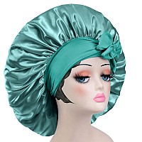 Satin Bonnet Silk For Hair Sleeping Women Tie Bonnets Adjustable Night Cap Jumbo Size Comfortable Wide Band For Braids Curly Lo