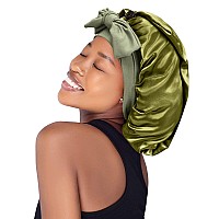 Satin Silk Bonnet Hair Cap Long Bonnets With Elastic Tie Band Adjustable Straps Jumbo Size Sleep For Sleeping Comfortable Str