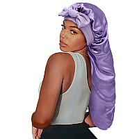 Satin Silk Bonnet Hair Cap Long Bonnets With Elastic Tie Band Adjustable Straps Jumbo Size Sleep For Sleeping Comfortable Str