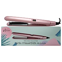 Aria Beauty Ionic Hair Straightener - Rose Gold, Dual Voltage