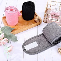 Whaline Spa Facial Headband Make Up Wrap Head Terry Cloth Headband Adjustable Towel Band For Face Washing Shower Facial Cover 3