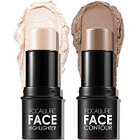 Focallure 2 Pcs Mineral Cream Contour Stickmoisturize Highlighter And Bronzer Pennon Stick Face Brightens Shades Pencillong