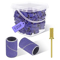 200 Pcs Sanding Bands For Nail Drill 120 Grits Sanding Bands Drill Bits For Nails Set Mandrel Nail Drill Bit For Acrylic Nail