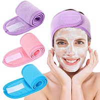 Whaline Spa Facial Headband Make Up Wrap Head Terry Cloth Headband Adjustable Towel Band For Face Washing Shower Facial Cover 3