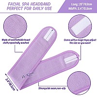 Whaline Spa Facial Headband Make Up Wrap Head Terry Cloth Headband Adjustable Towel Band For Face Washing Shower Facial Cover 3