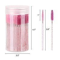 100 Pcs Disposable Mascara Wands Crystal Eyebrow Spoolies Brush For Eyelash Extensions Lash Brushes With Container Pinkhotpi