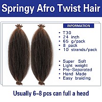 Springy Afro Twist Hair 8 Pack 24 Inches Preseparated Marley Twist Braiding Hair Spring Twist Hair Afro Twist Hair For Soft Loc