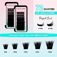 Vavalash Lash Clusters 72 Pcs Diy Eyelash Cluster Extension Light And Soft 72 Clusters Lashes Extensions Easy Full Mega Volume L