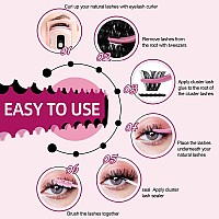 Lash Clusters 96Pcs Cluster Lashes Rotary Mirror Case Individual Lashes Diy Lash Extension Eyelash Clusters 1016 Mix Fluffy Wi