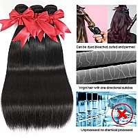 Yocytu 10A Human Hair Bundles 26 28 30 Inch Brazilian Straight Hair Bundles 100 Unprocessed Virgin Weave 3 Bundles Human Hair R