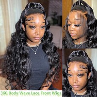 360 Body Wave Lace Front Wigs Human Hair Glueless Wigs Human Hair Pre Plucked With Baby Hair 180 Density Brazilian Virgin Hair