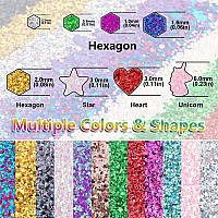 4 Colors Of Holographic Chunky Glitter With Quick Dry Glue Pack 10 4 Pots Total 40G Multishaped For Body Hair Face Eyes Makeu