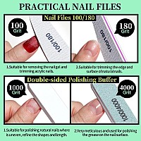 Fandamei Nail Tools Nail Care Tool Kit Nail Files 100180 Nail Buffer Block Cuticle Nippers Cuticle Pusher Cuticle Peeler