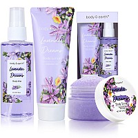 Body Earth Body Mist Gift Set Spa Gifts For Women Perfume Body Lotion And Body Scrub In A Lavender Dreams Box Perfect Bi