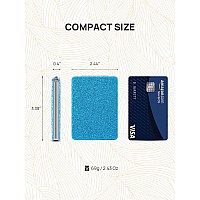 Omiro Compact Mirror Glitter Pu Leather 1X3X Magnification Ultra Portable For Purses 24 W X 34 L Blue