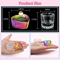 Yokilly Acrylic Nail Art Brush Set 6 Pcs Doublesided Nail Polish Brush 4Pcs Crystal Dappen Dish For Acrylic Nails Nail Line