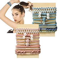 Hair Ties For Women Girls 20 Pcs Boho Dualuse Bracelets And Hair Tie For Thick Hairpony Tails No Damage No Crease Elastics H