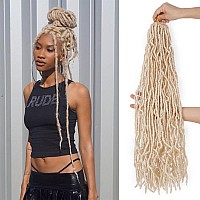 Blonde Soft Locs Crochet Hair 20 Inch 7 Packs Faux Locs Hair Extensions Wavy Goddess Hair Locs Braids Hair