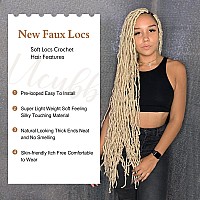 Blonde Soft Locs Crochet Hair 20 Inch 7 Packs Faux Locs Hair Extensions Wavy Goddess Hair Locs Braids Hair