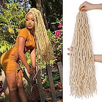 Blonde Faux Locs Crochet Hair 26 Inch Soft Locs Hair 7 Packs Goddess Locs Hair Extensions