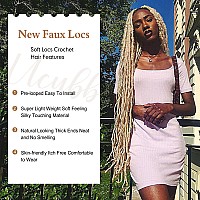 Blonde Faux Locs Crochet Hair 26 Inch Soft Locs Hair 7 Packs Goddess Locs Hair Extensions