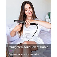 Fabuday Flat Iron Hair Straightener Dual Voltage Heat Up Quickly Lcd Display Auto Shutoff 12 Adjustable Temp Hot Iron For