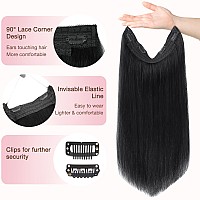 Goo Goo Wire Hair Extensions Human Hair 17A60A Ash Blonde Mix Platinum Blonde Highlighted 22Inch 115G Invisible Wire Hair Ext