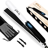 Fabuday Hair Straightener Flat Iron For Women Fast Heat Up Dual Voltage Led Display 12 Adjustabel Temp Auto Shut Off Strai