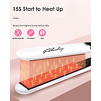 Fabuday Hair Straightener Flat Iron For Women Fast Heat Up Dual Voltage Led Display 12 Adjustabel Temp Auto Shut Off Strai