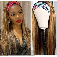 Tnice Ombre Headband Wig Human Hair Straight 12 Inch 427 Highlight Headband Wigs For Black Women Glueless None Lace Front Human