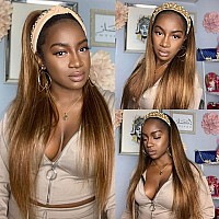 Tnice Ombre Headband Wig Human Hair Straight 12 Inch 427 Highlight Headband Wigs For Black Women Glueless None Lace Front Human