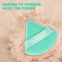 Facemade 6 Pieces Face Powder Puff With A Travel Case Soft Makeup Puff With A Container Triangle Velour Makeup Sponge Beauty