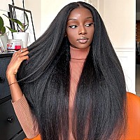 Isee Wear And Go Glueless Wigs Human Hair Pre Plucked Kinky Straight Lace Front Wigs Human Hair No Glue 4X6 Hd Lace Closure Yaki