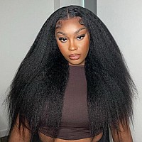 Isee Wear And Go Glueless Wigs Human Hair Pre Plucked Kinky Straight Lace Front Wigs Human Hair No Glue 4X6 Hd Lace Closure Yaki