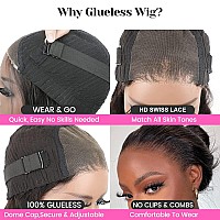 Isee Wear And Go Glueless Wigs Human Hair Pre Plucked Kinky Straight Lace Front Wigs Human Hair No Glue 4X6 Hd Lace Closure Yaki