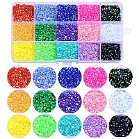 Rodaky 8400Pcs 3Mm Jelly Nail Rhinestones For Nail Art Crystal Gems Stones 15 Colors Flatback Bulk Ab Crystal Rhinestones For Cr