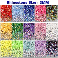 Rodaky 8400Pcs 3Mm Jelly Nail Rhinestones For Nail Art Crystal Gems Stones 15 Colors Flatback Bulk Ab Crystal Rhinestones For Cr