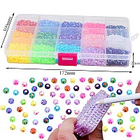 Rodaky 8400Pcs 3Mm Jelly Nail Rhinestones For Nail Art Crystal Gems Stones 15 Colors Flatback Bulk Ab Crystal Rhinestones For Cr