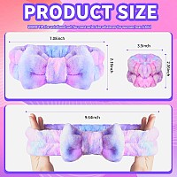 Wsyub Spa Headband And Matching Wrist Bands For Washing Face Fuzzy Skincare Bow Headbands Soft Facial Makeup Head Bands Showe